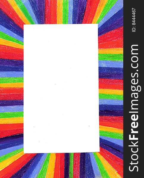 Rainbow stripes frame in white background, soft pastels chalks. Rainbow stripes frame in white background, soft pastels chalks.