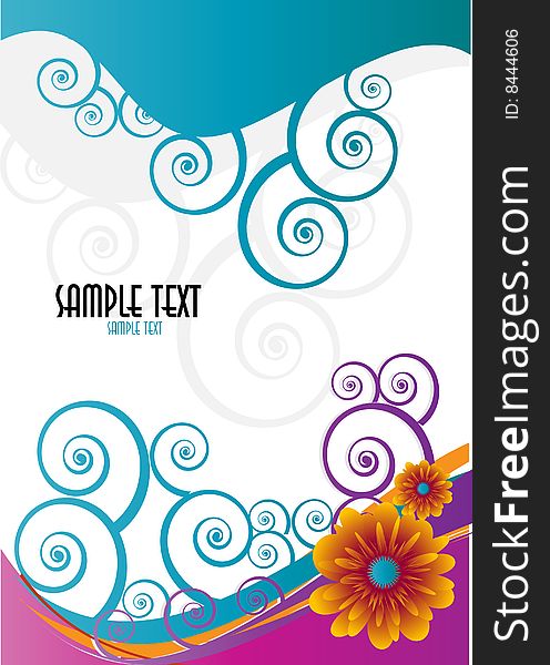 Abstract Floral Template With Place For Your Text