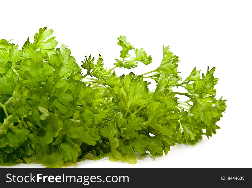 Bunch Of Parsley Isolated On White.