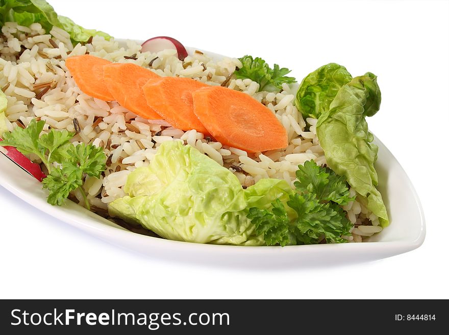 Wild rice in a bowl on bright background