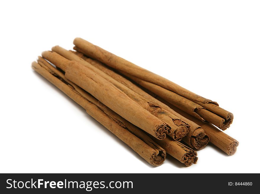 Cinnamon bark isolated on white