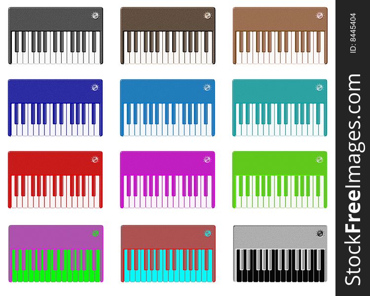 Little keyboard icons with various colors. Little keyboard icons with various colors