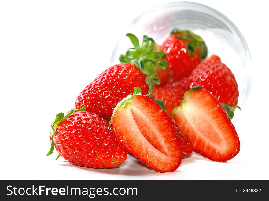 Fresh Strawberries in a transparent glass. Fresh Strawberries in a transparent glass