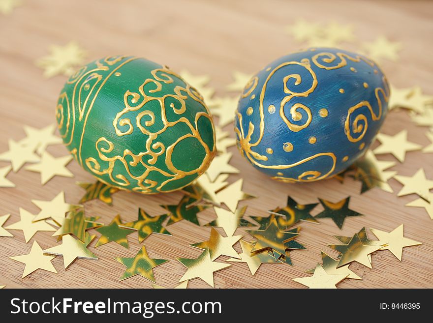 Painted Eggs With Stars