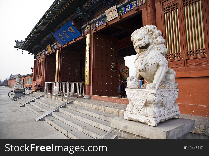Image of a chinese temple stone lion