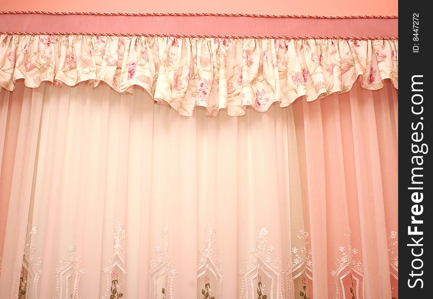 Picture of luxurious curtains at home.