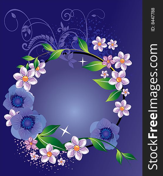 Flowers frame, beautiful floral frame