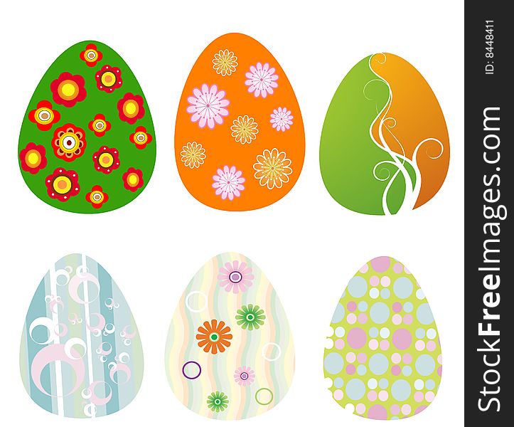 Stock photo: an image of six nice easter eggs