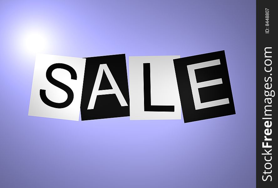 Purple sale sign Hi-Res render