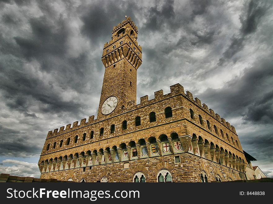 Palazzo Vecchio, located in Florence, Italy. Palazzo Vecchio, located in Florence, Italy
