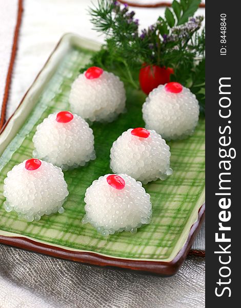 Asian Food Pearl Cherry Cake