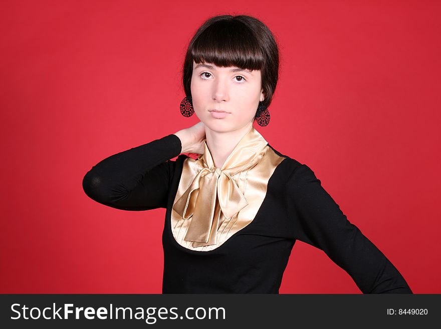 Studio portrait of a pretty girl