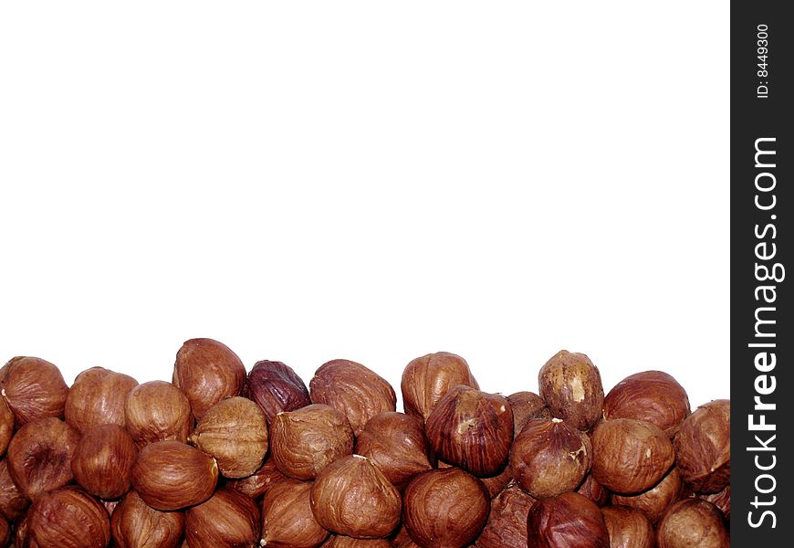 Nuts On The White Background
