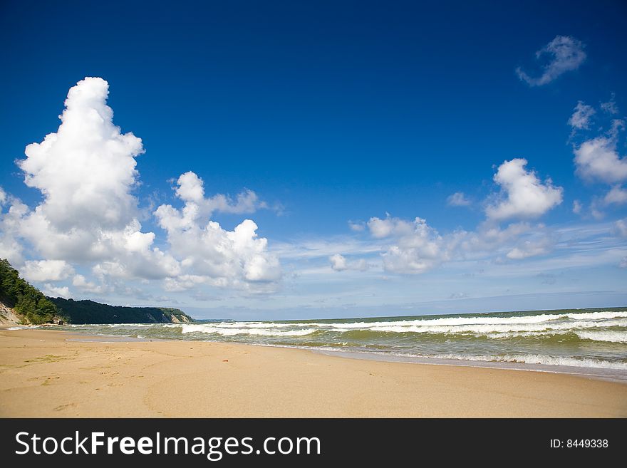 Seashore and sky in summer