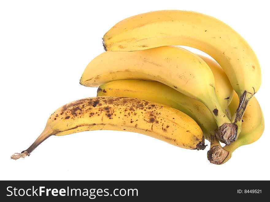 Bunch of bananas isolated against a white background