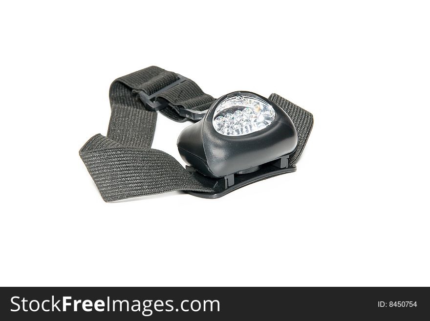 Light diode flashlight on a white background