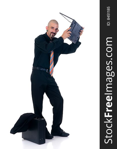 Alternative businessman formal dressed, studio shot