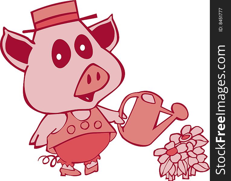 Pig With Water Can