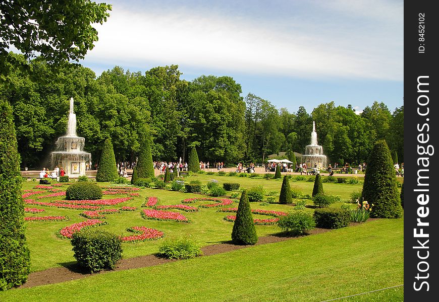 Gardens in royal palace (St. Petersburg, Russia)