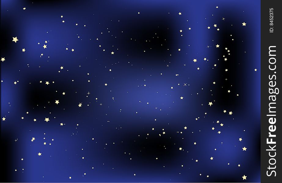 Magic night with stars vector illustration