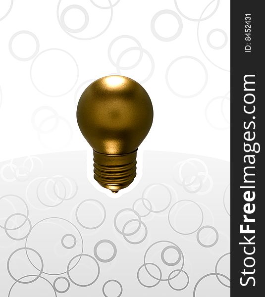The light-bulb has been painted with a gold paint, photographed and isolated from a background. The light-bulb has been painted with a gold paint, photographed and isolated from a background