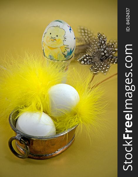 Easter decoration - eggs  and fearthers
