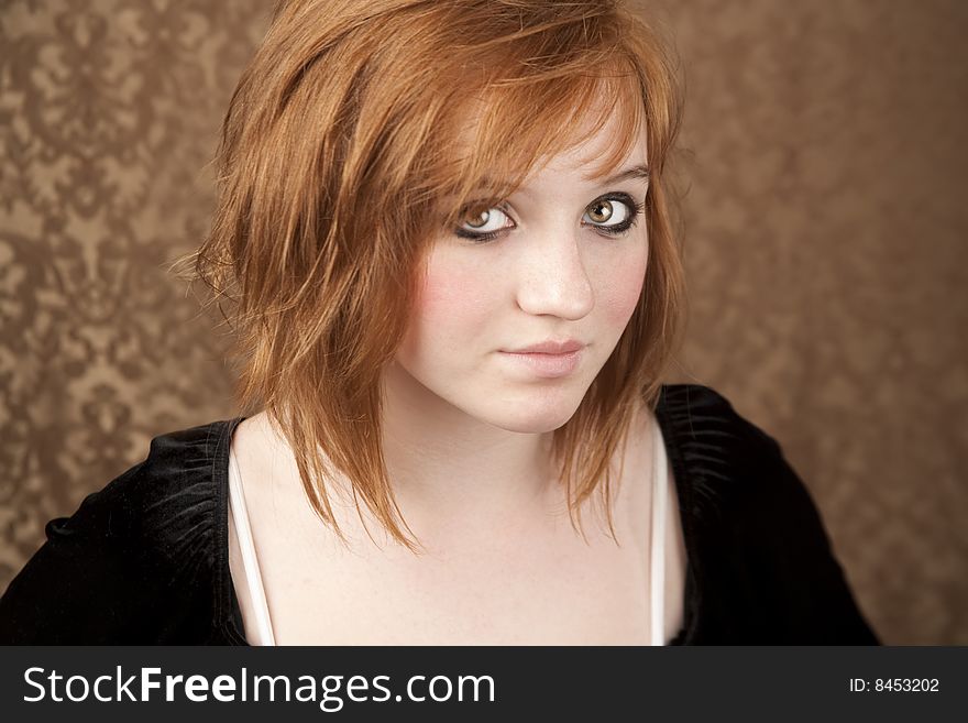 Portrait of pretty teen girl with red hair. Portrait of pretty teen girl with red hair