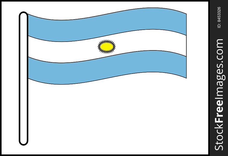 Vector ilustration Waving flag of Argentina on white background
