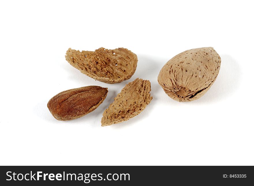 Forefront of almonds and almond item