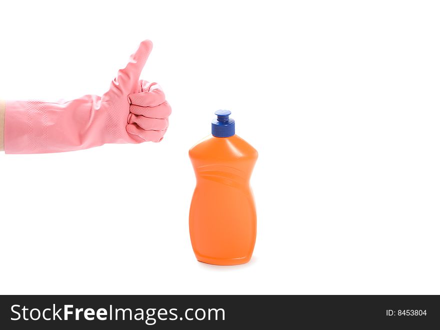 Hand And Cleaning Agent  On White