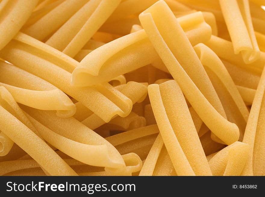 Macro shot of Italian fusilli pasta