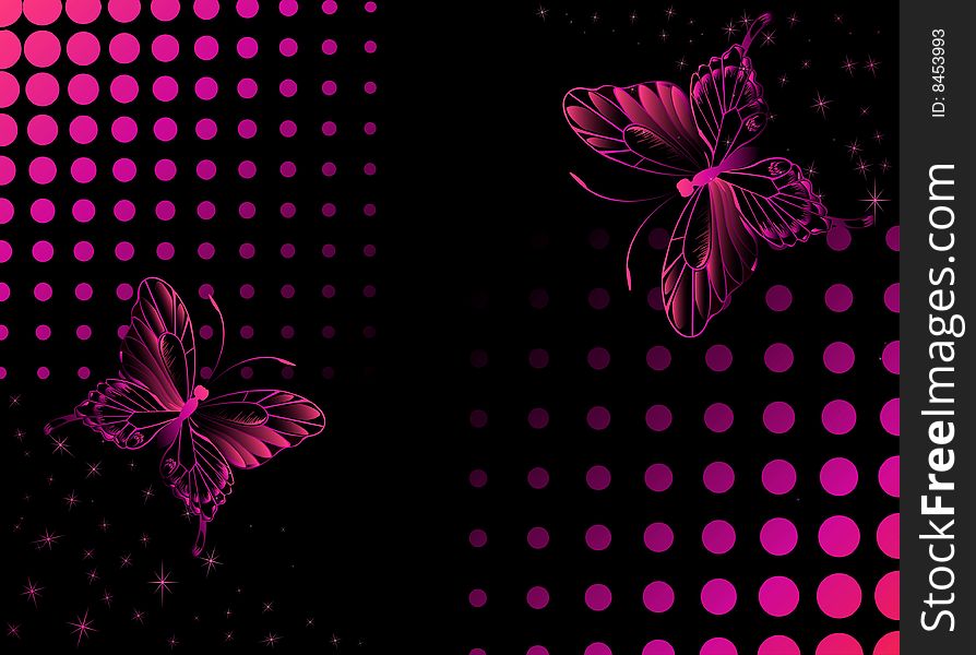 Beautiful fashionable black background with pink elements