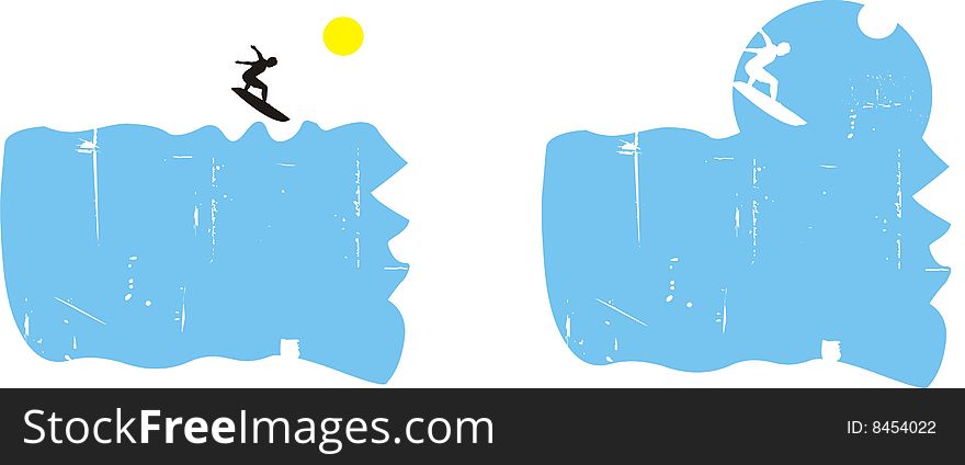 Templates for surfer. graphics - illustration.