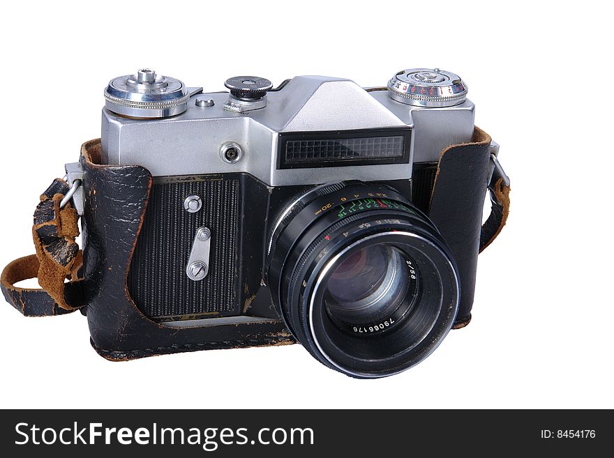 Old camera isolated on white background (clipping path included). Old camera isolated on white background (clipping path included)