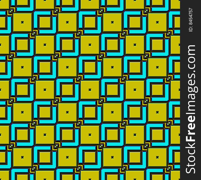 Seamless texture of bright blue stainless squares on yellow. Seamless texture of bright blue stainless squares on yellow