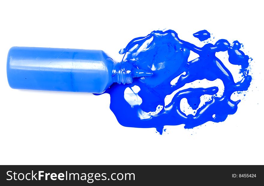 Dark blue blot with tubes on white background