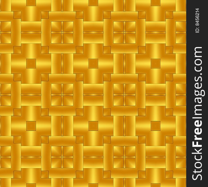 Seamless texture of woven golden square shapes. Seamless texture of woven golden square shapes