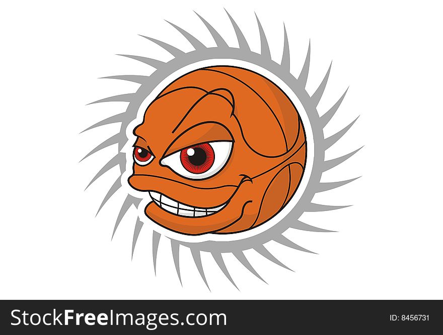 Orange basketball with siled face