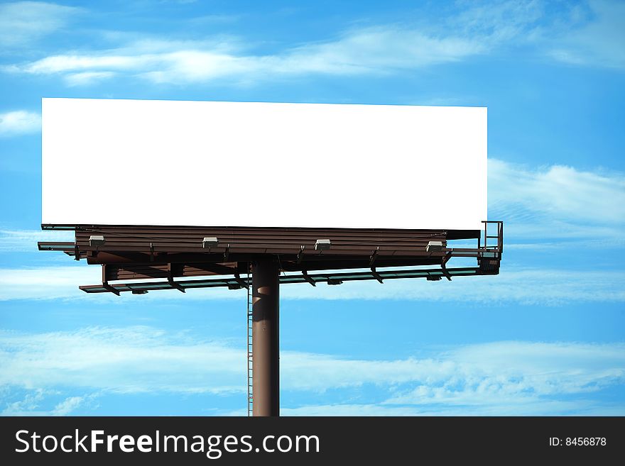 Blank Billboard with a bright blue sky