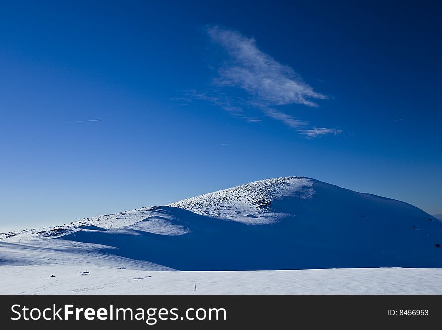 Hill at high altitude full of snow. Hill at high altitude full of snow.