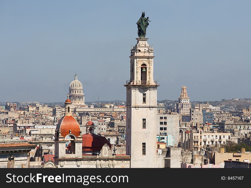 High angle view of buildings in a city, Havana, Cuba. High angle view of buildings in a city, Havana, Cuba