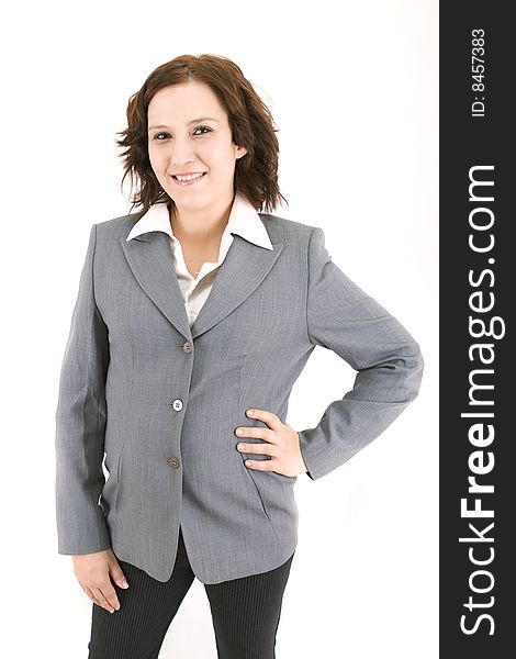 Business woman on a white background