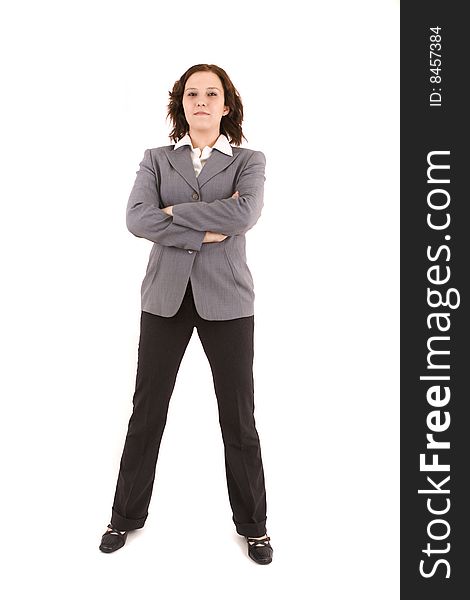 Business woman on a white background