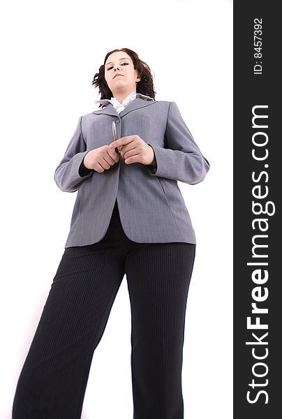 Business woman on a white background