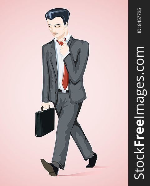 Businessman coming back home, after bad day at work. File compatible with illustrator 8 and upper, all key objects are grouped and well named so they can be easely separated and manipulated. Businessman coming back home, after bad day at work. File compatible with illustrator 8 and upper, all key objects are grouped and well named so they can be easely separated and manipulated