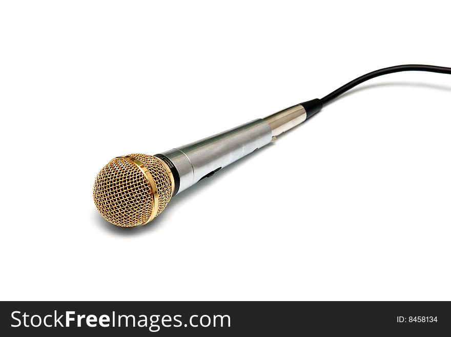 Dynamic microphone isolated on white background