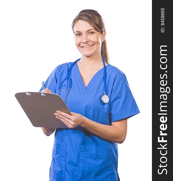 Woman Doctor Holding Chart