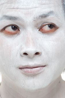 White Makeup Asian Boy With Different Expressions Royalty Free Stock Photography White Makeup Asian Boy With Different Expressions Royalty Free Stock Photography