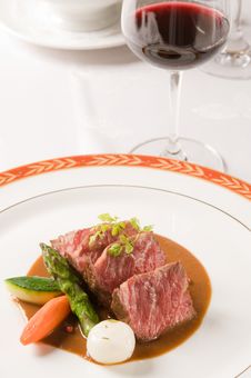Steak Served With Wine Stock Photos Steak Served With Wine Stock Photos