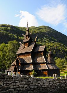 Norwegian Stave Church Royalty Free Stock Photo